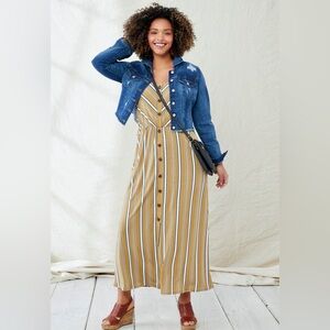 Maurice’s Women’s Striped Button Front Maxi Dress Size S
